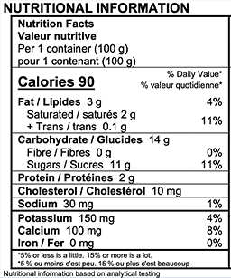 Astro Strawberry / Raspberry / Black Cherry / Nectarine Yogurt Nutrition Facts
