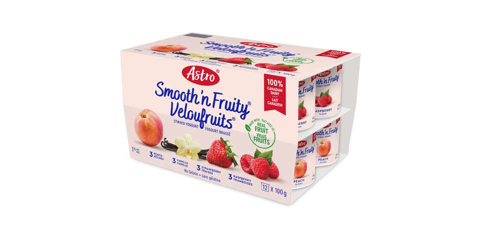 Astro® Smooth 'n Fruity® Vanilla / Raspberry / Peach / Strawberry 12 x 100  g – Astro